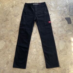 Dickies Women's Black Flare Cargo Trousers